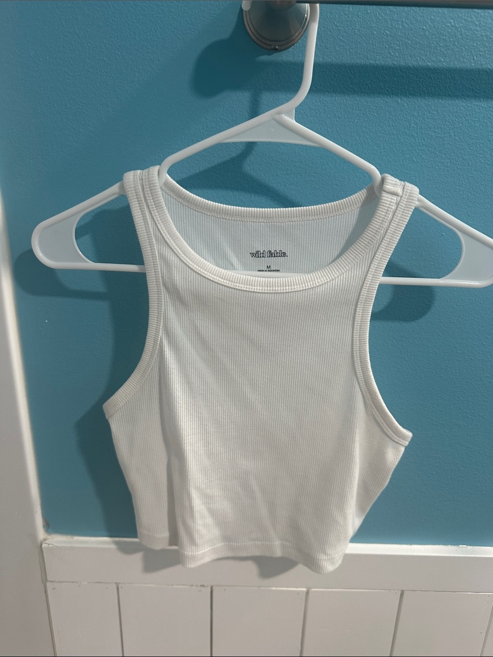 wild fable White Ribbed Cropped Tank